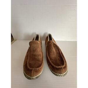 Sorel Mens Brown Suede Leather Loafer Slippers Moc Cozy Comfort Size 8